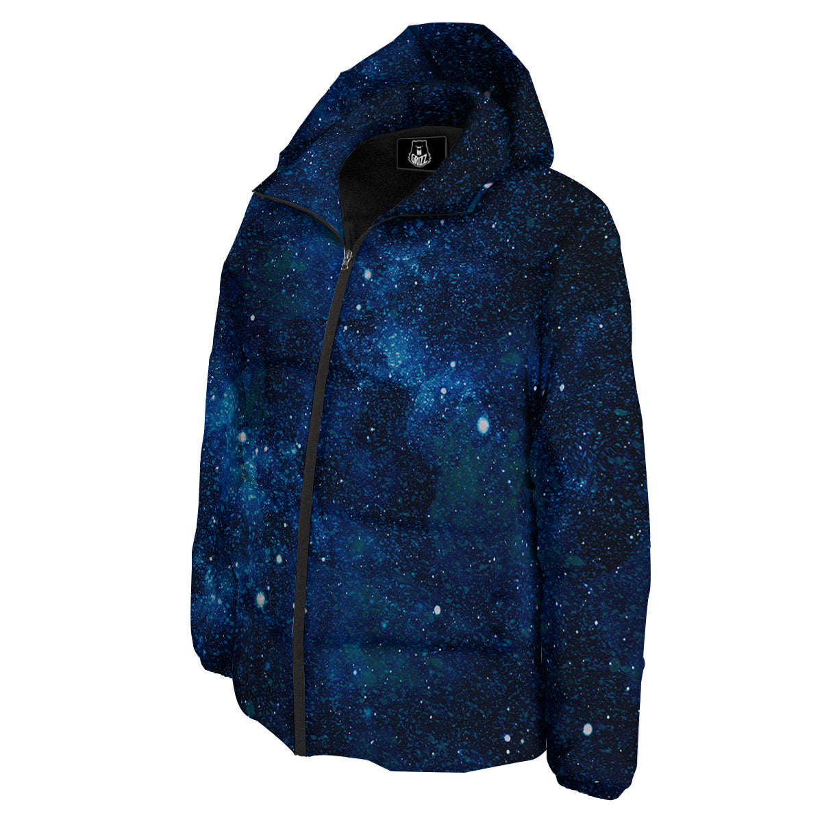 Galaxy Space Dark Blue Print Down Jacket-grizzshop