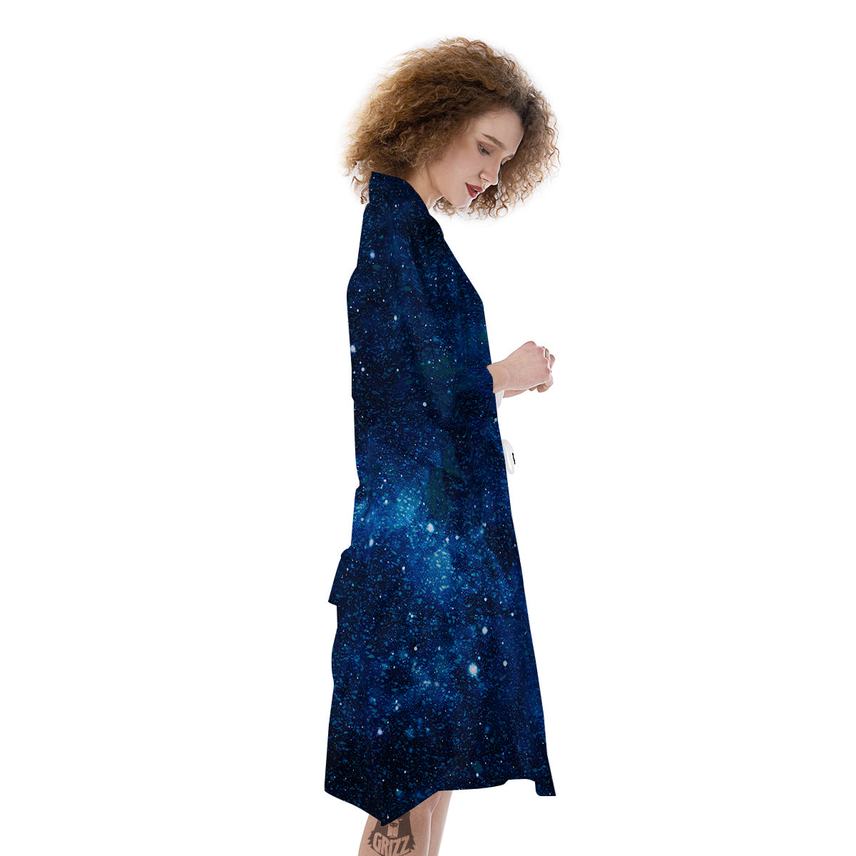 Galaxy Space Dark Blue Print Kimono-grizzshop