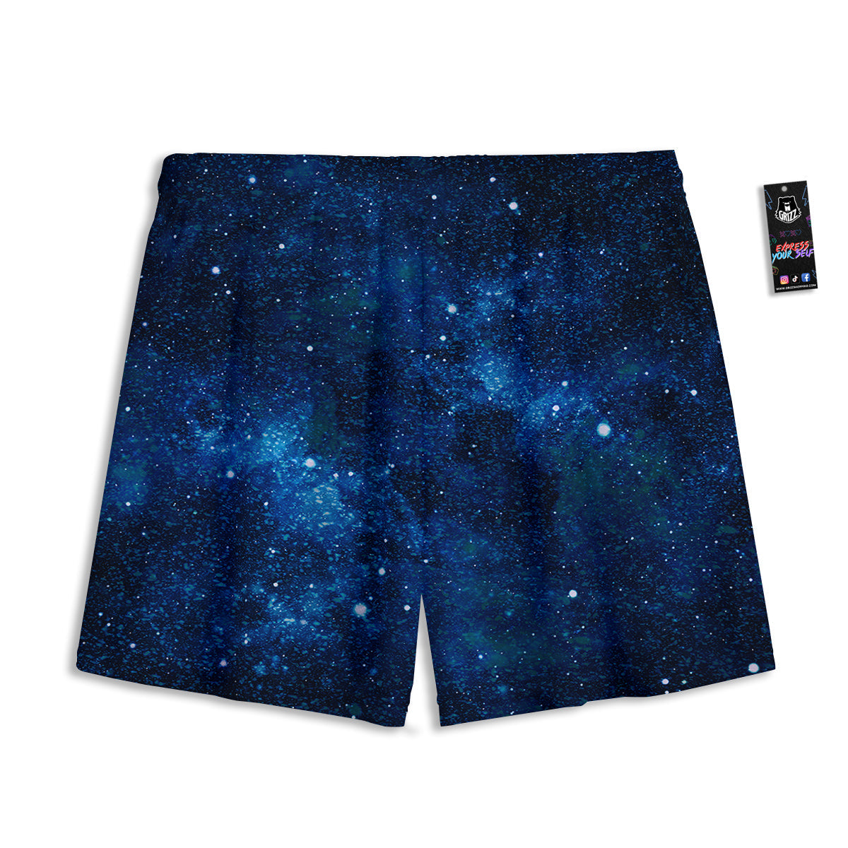 Galaxy Space Dark Blue Print Mesh Shorts