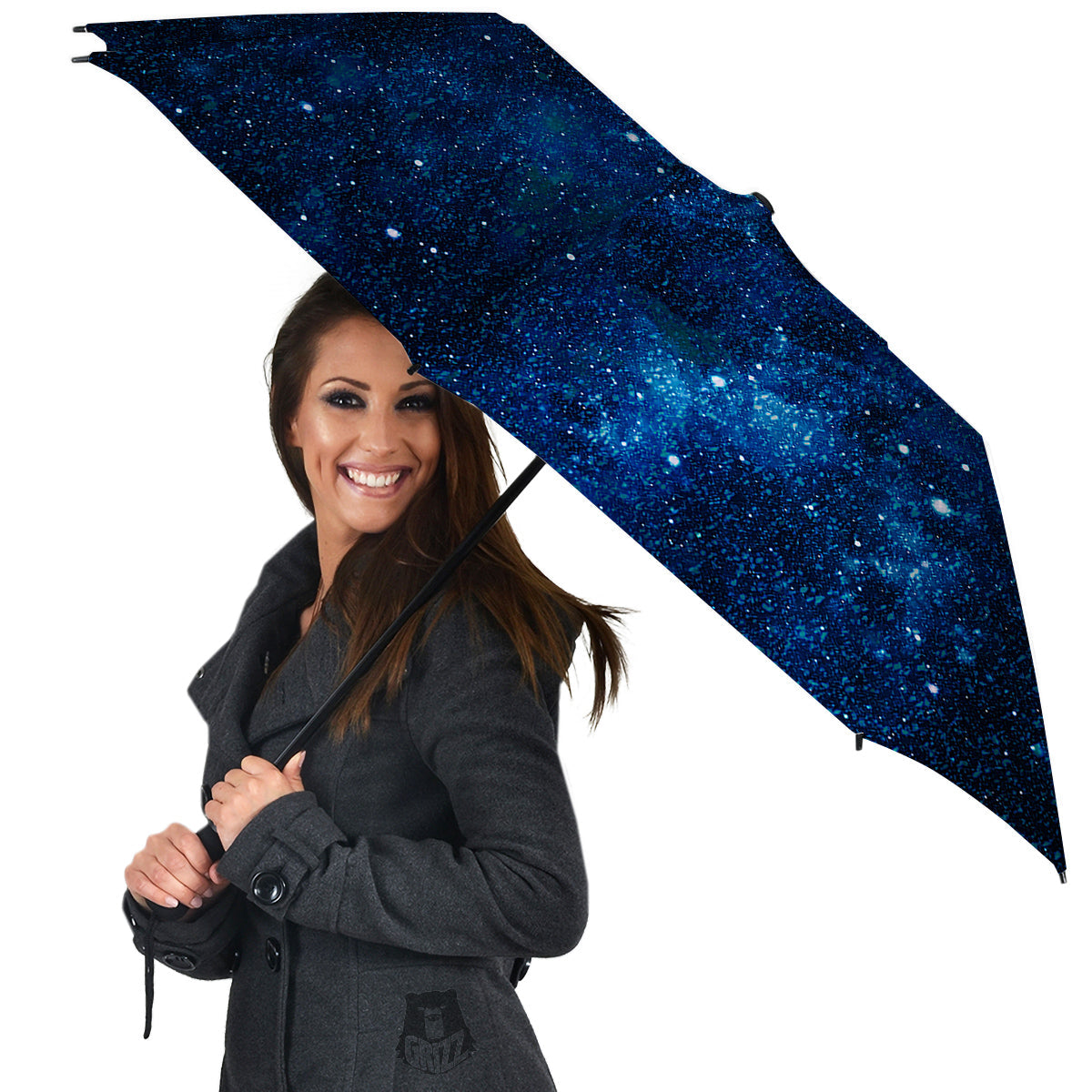 Galaxy Space Dark Blue Print Umbrella-grizzshop