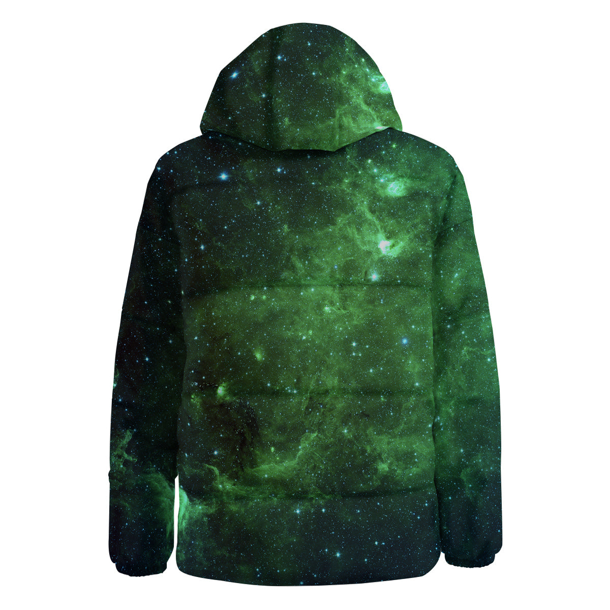 Galaxy Space Dark Green Print Down Jacket-grizzshop