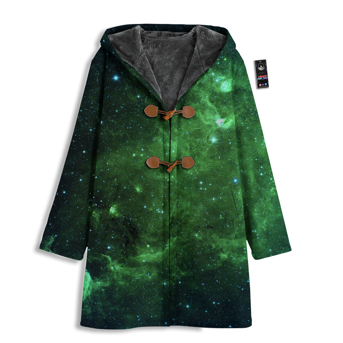 Galaxy Space Dark Green Print Men's Windbreaker Jacket-grizzshop