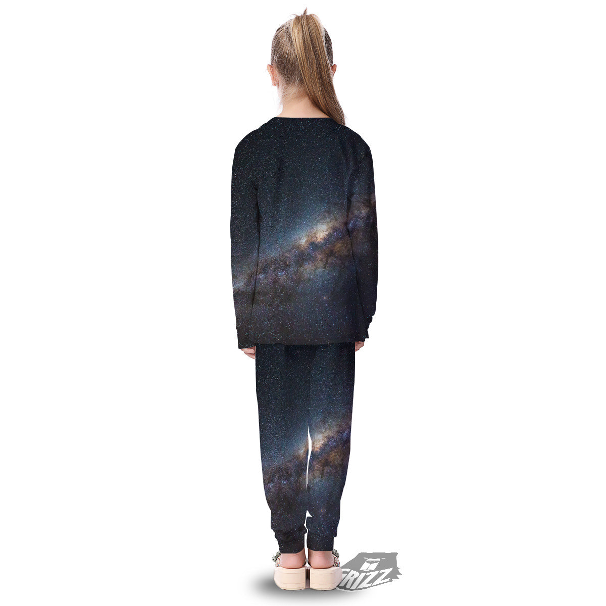 Galaxy Space Dark Milky Way Print Kid's Pajamas-grizzshop