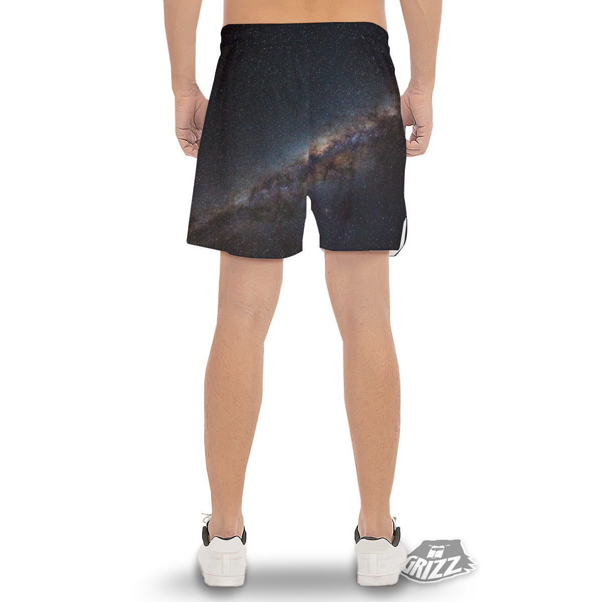 Galaxy Space Dark Milky Way Print Men's Gym Shorts-grizzshop