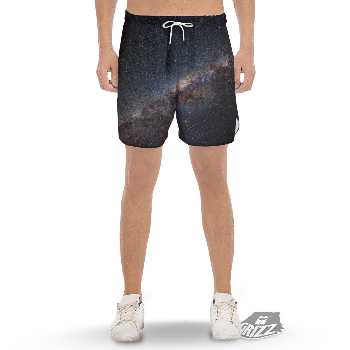 Galaxy Space Dark Milky Way Print Men's Gym Shorts-grizzshop
