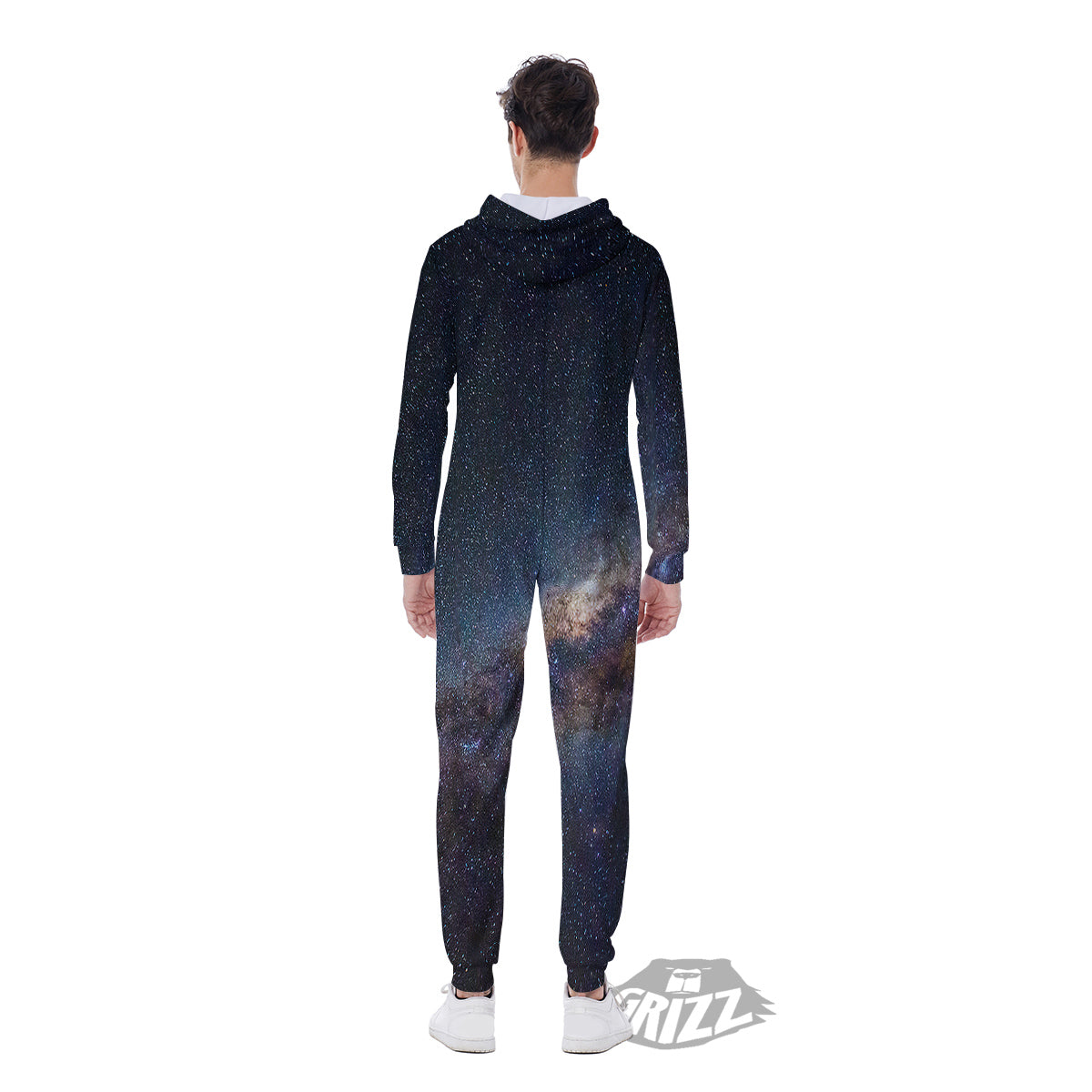 Galaxy Space Dark Milky Way Print Men's Jumpsuit-grizzshop
