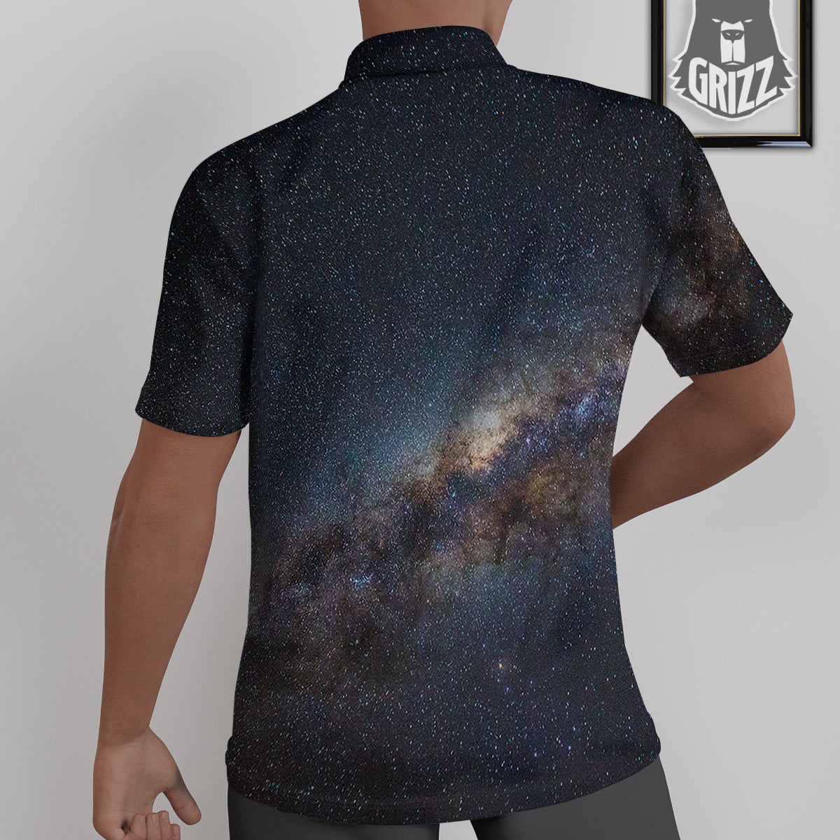 Galaxy Space Dark Milky Way Print Untucked Shirts-grizzshop
