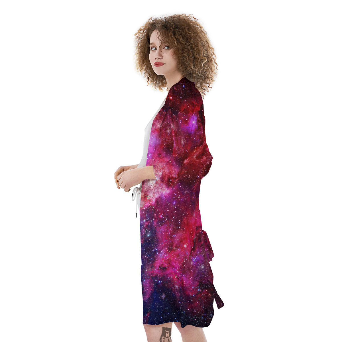 Galaxy Space Dark Purple Cosmos Print Kimono-grizzshop