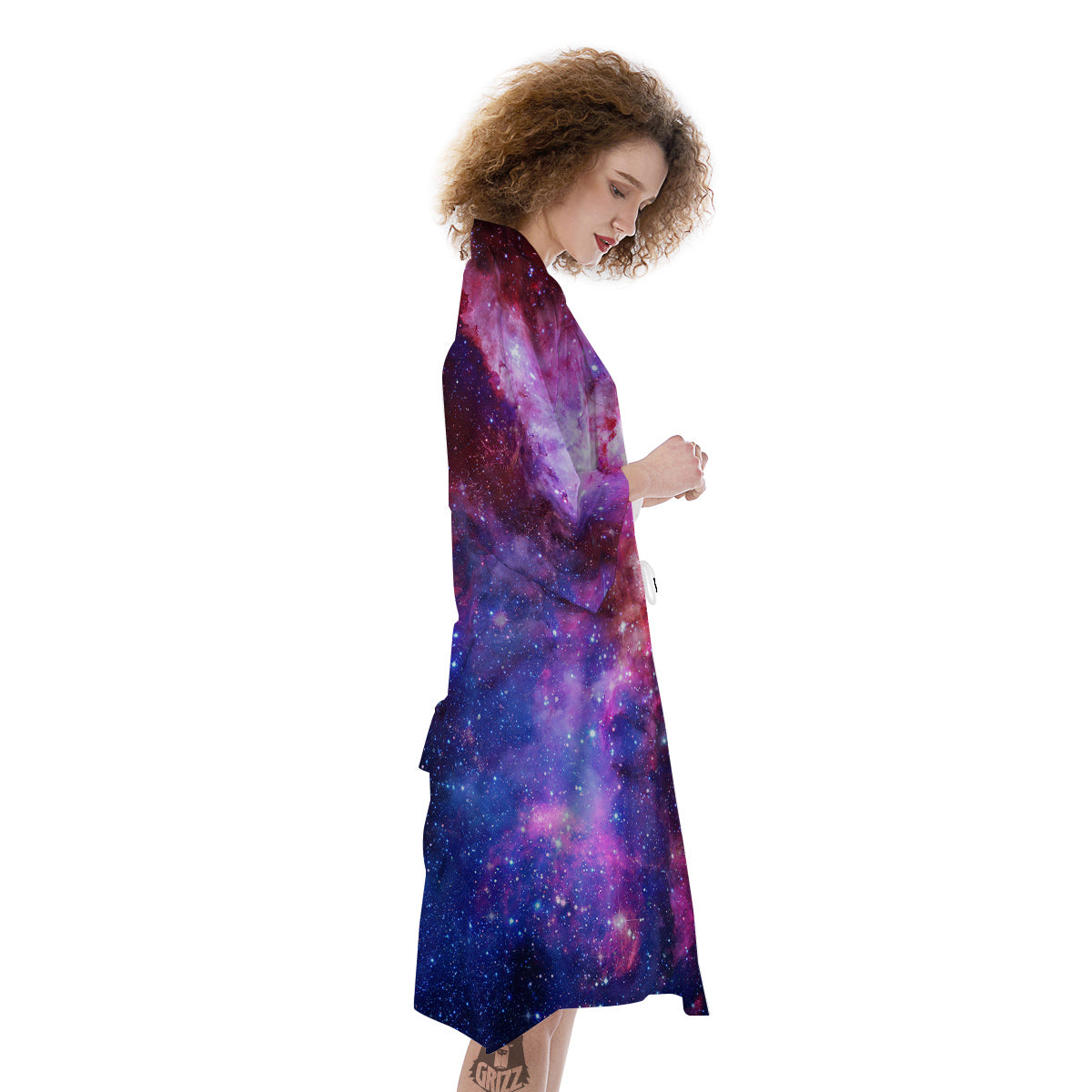 Galaxy Space Dark Purple Cosmos Print Kimono-grizzshop