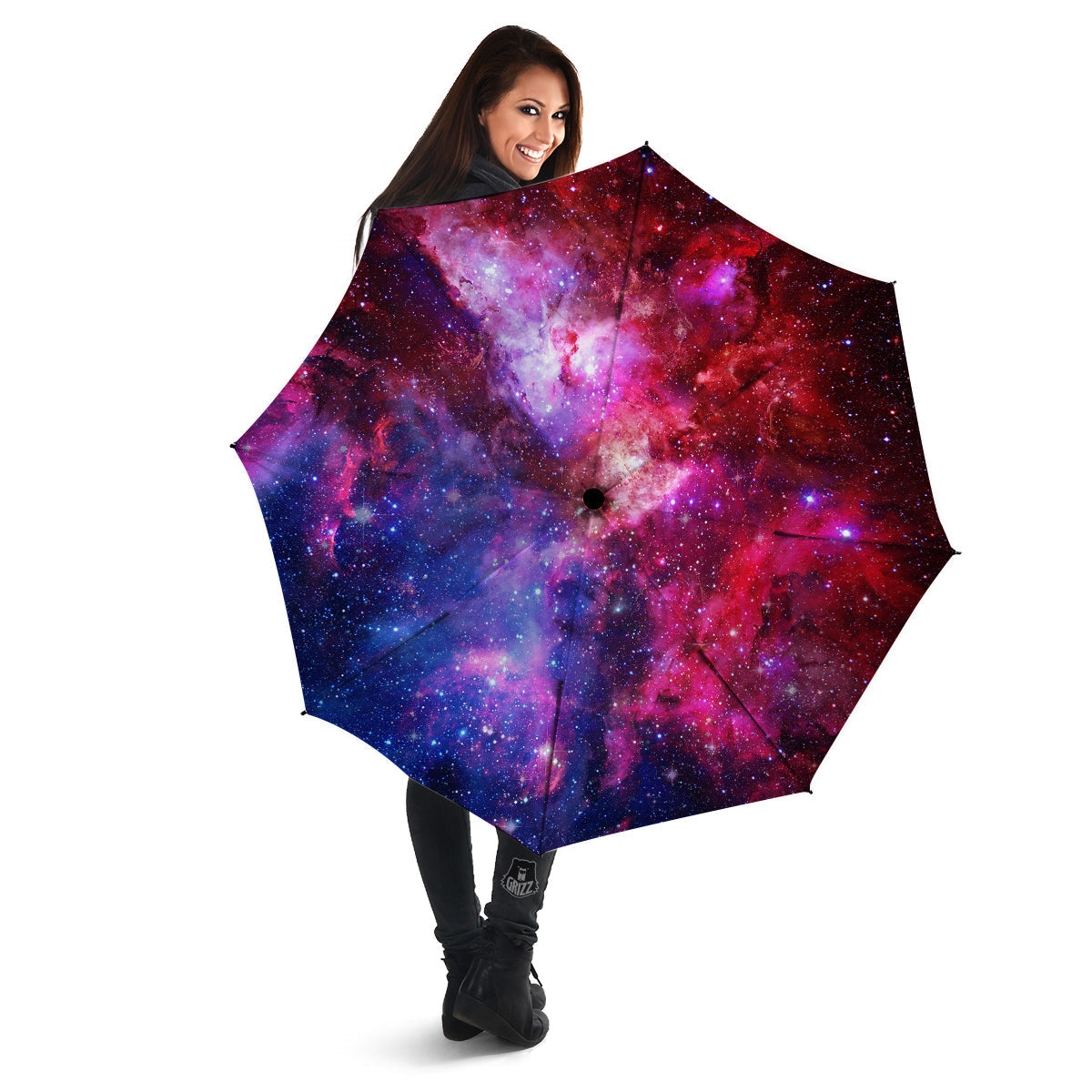 Galaxy Space Dark Purple Cosmos Print Umbrella-grizzshop