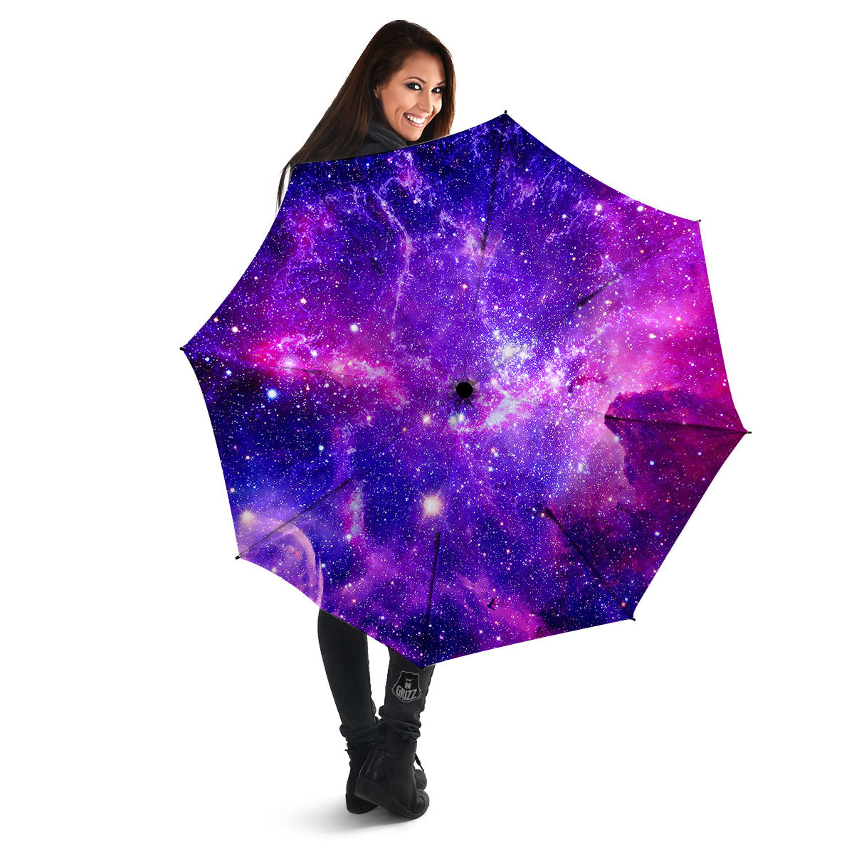Galaxy Space Dark Purple Universe Print Umbrella-grizzshop
