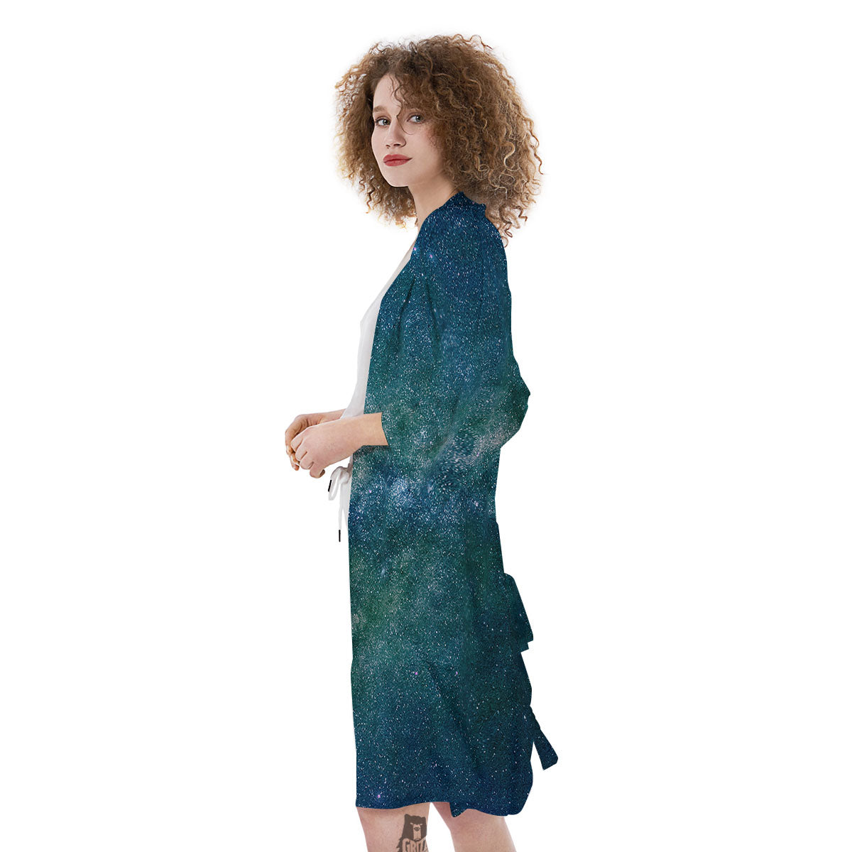 Galaxy Space Dark Teal Print Kimono-grizzshop