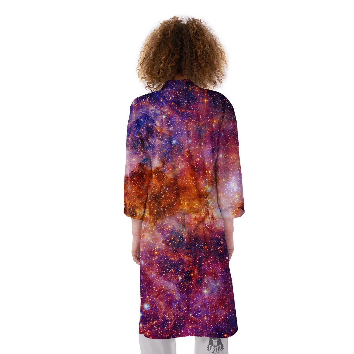 Galaxy Space Fiery Nebula Universe Print Kimono-grizzshop