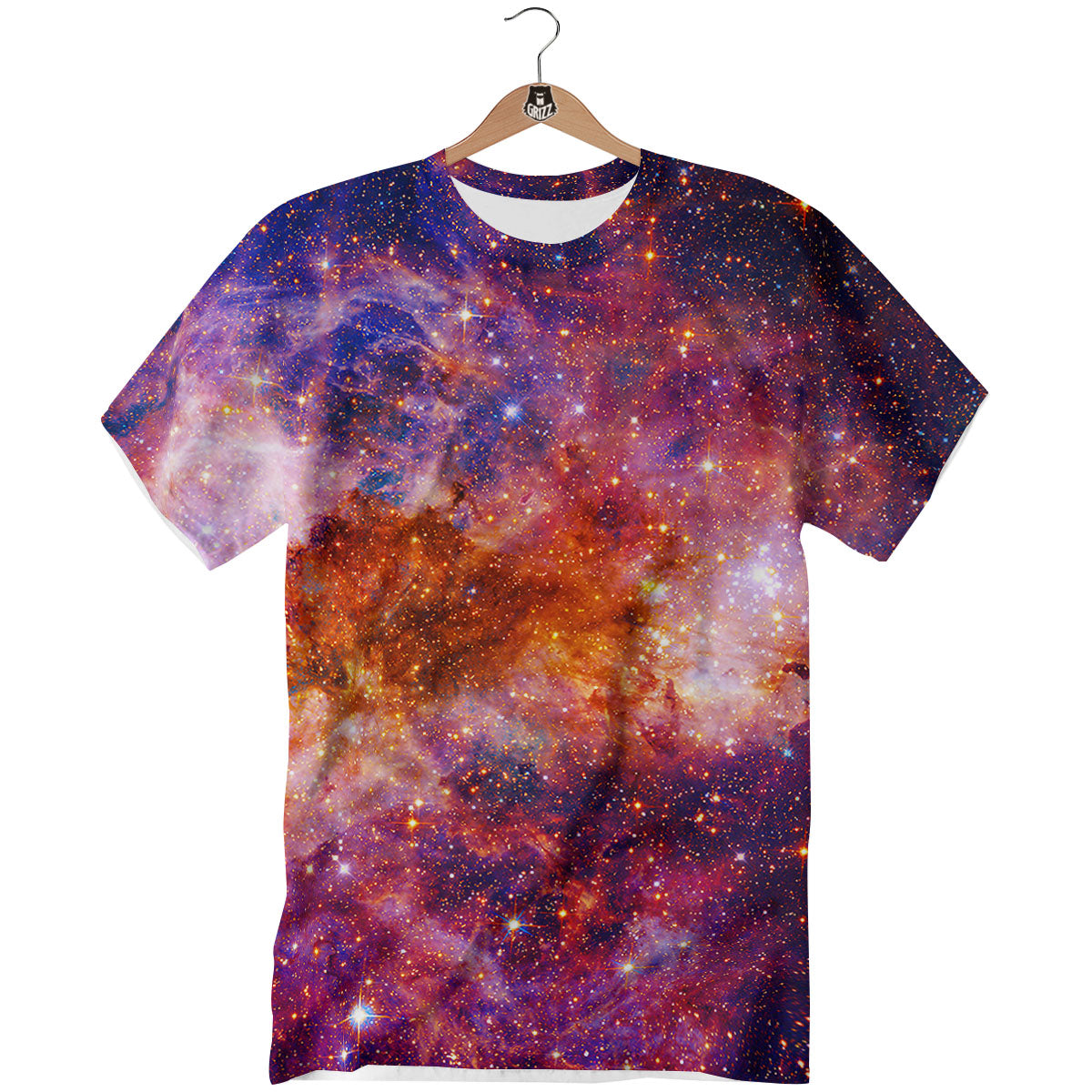 Galaxy Space Fiery Nebula Universe Print T-Shirt-grizzshop