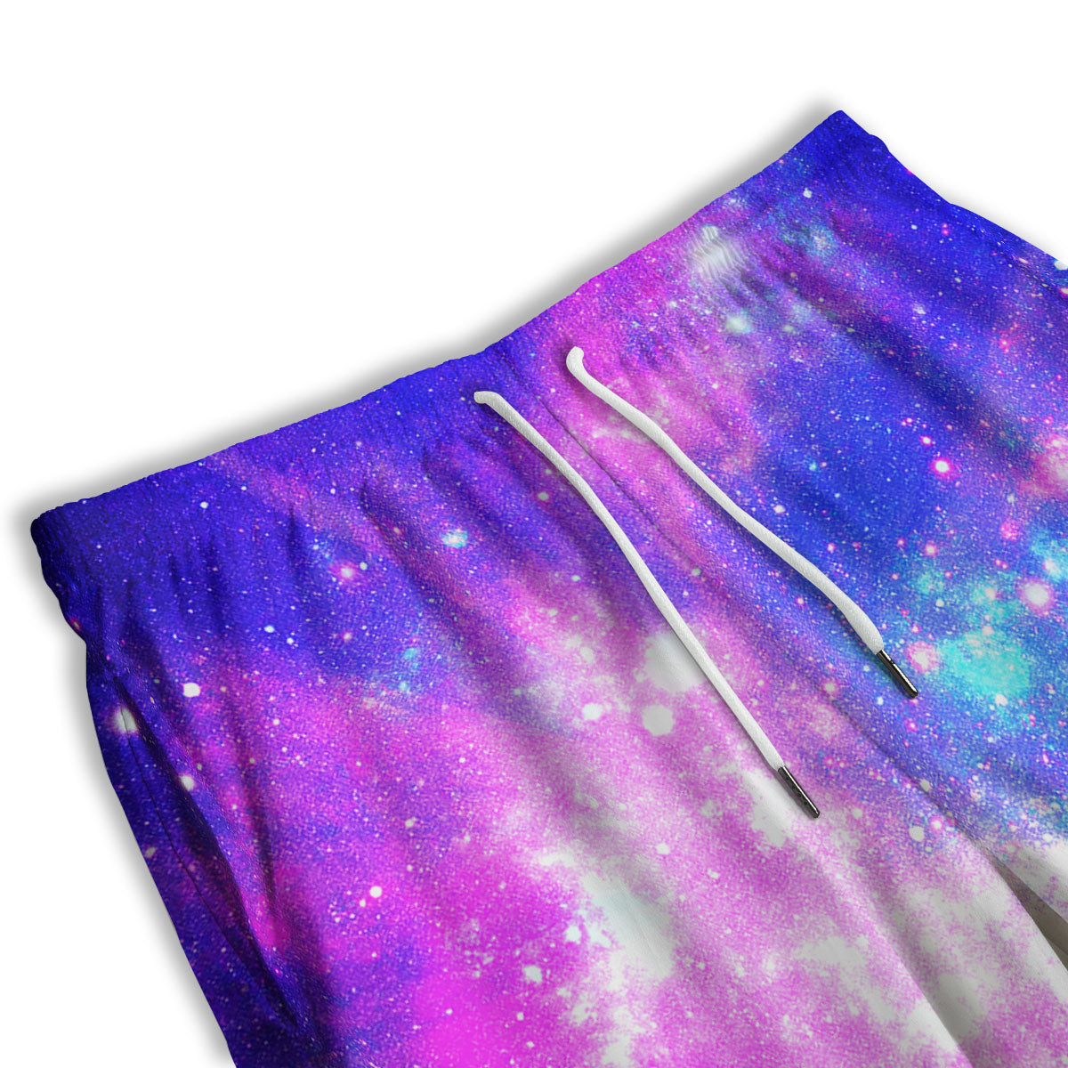Galaxy Space Purple Bursting Print Men's Athletic Shorts