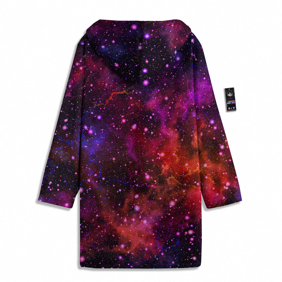 Galaxy Space Purple Dark Print Men's Windbreaker Jacket-grizzshop