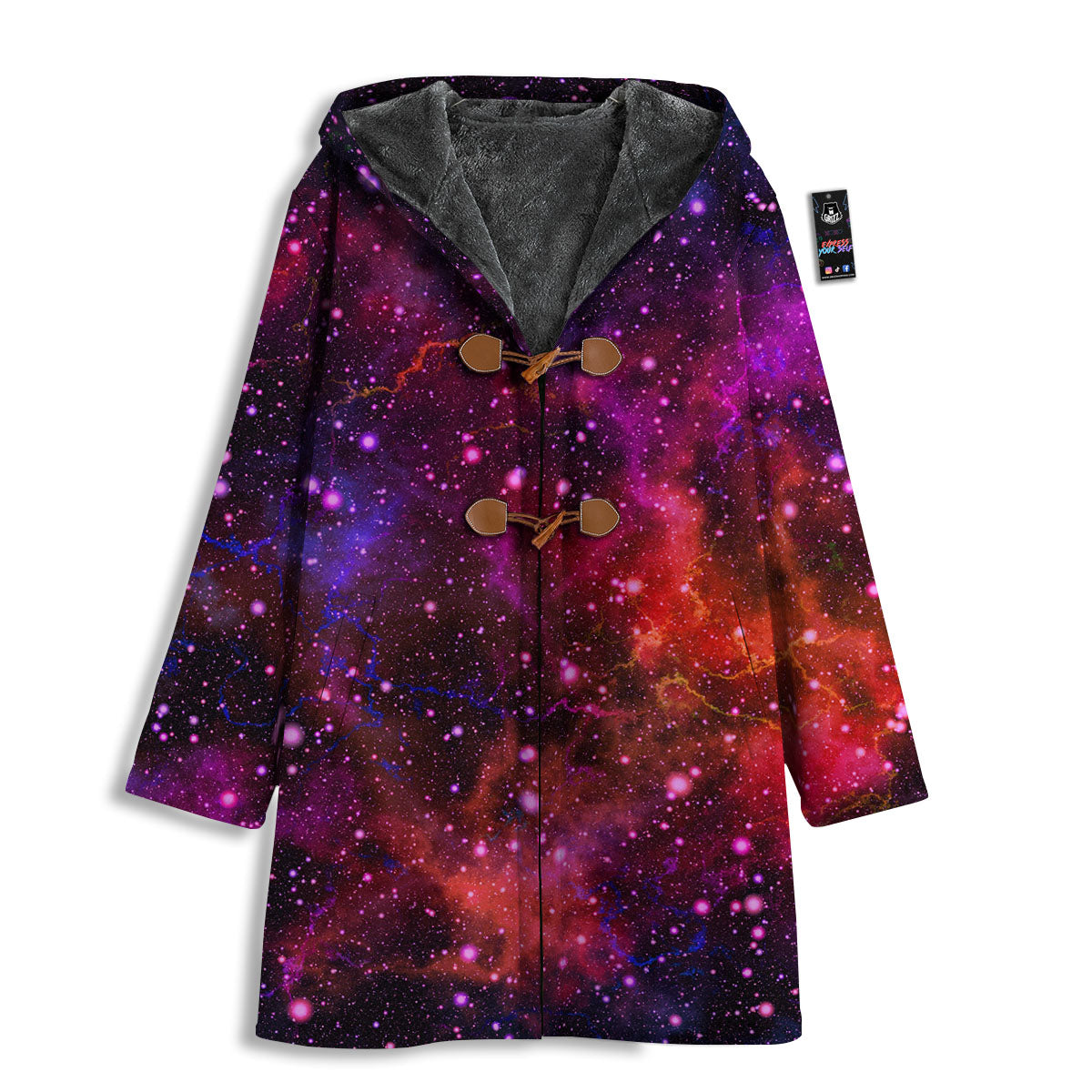 Galaxy Space Purple Dark Print Men's Windbreaker Jacket-grizzshop