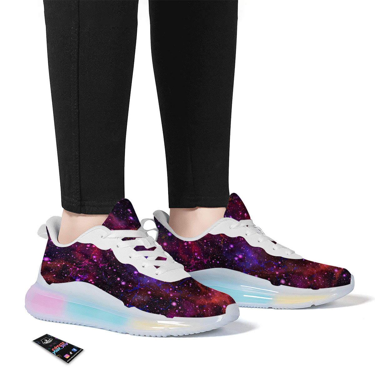 Galaxy Space Purple Dark Print Running Sneakers-grizzshop