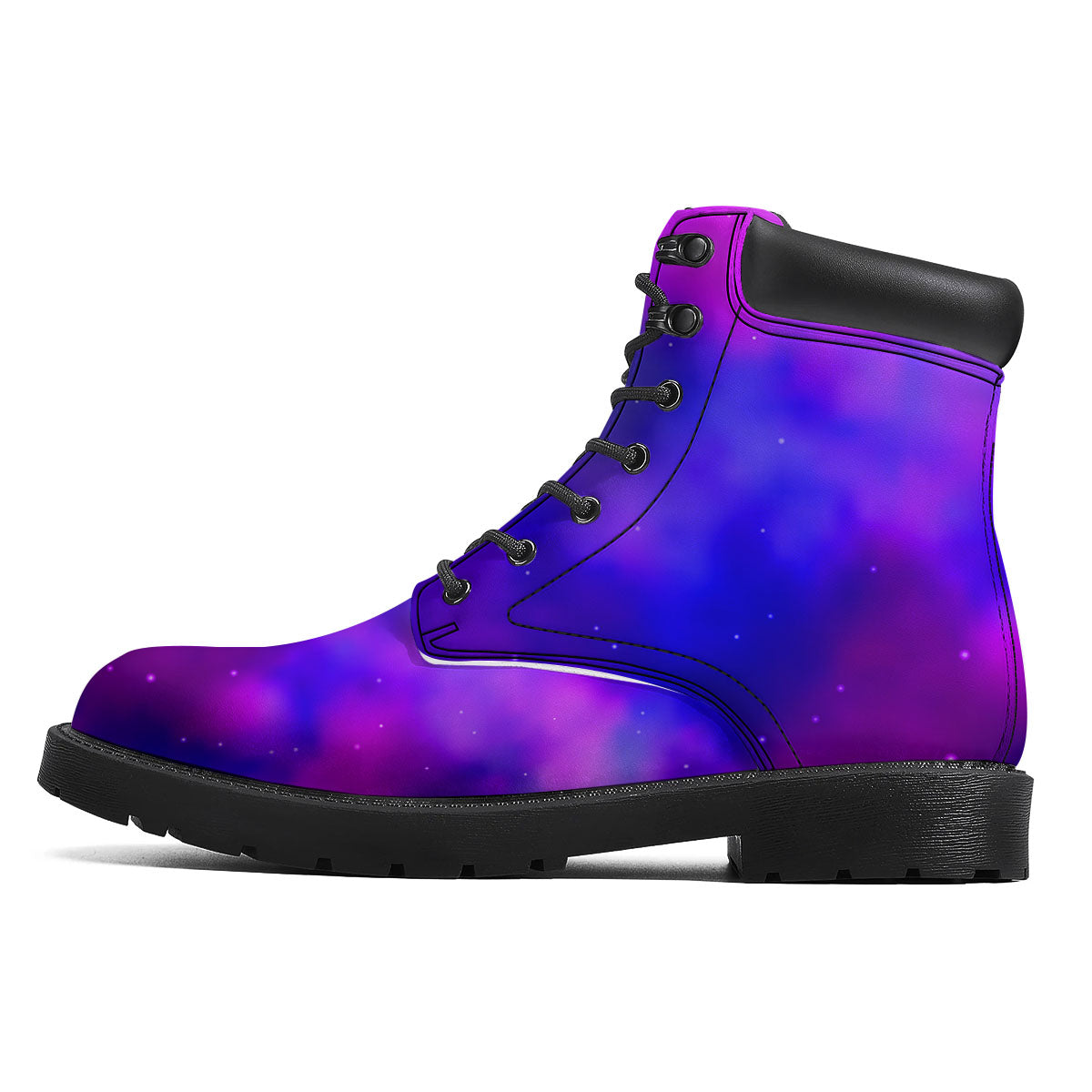 Galaxy Space Purple Nebula Cloud Print Boots-grizzshop