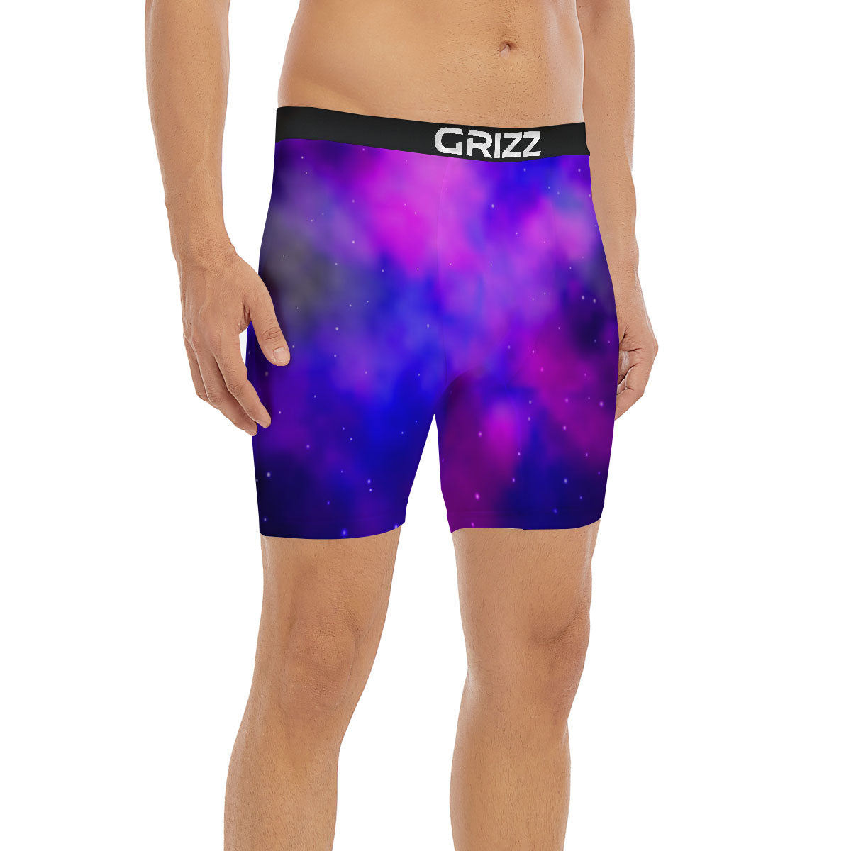 Galaxy Space Purple Nebula Cloud Print Boxer Briefs-grizzshop