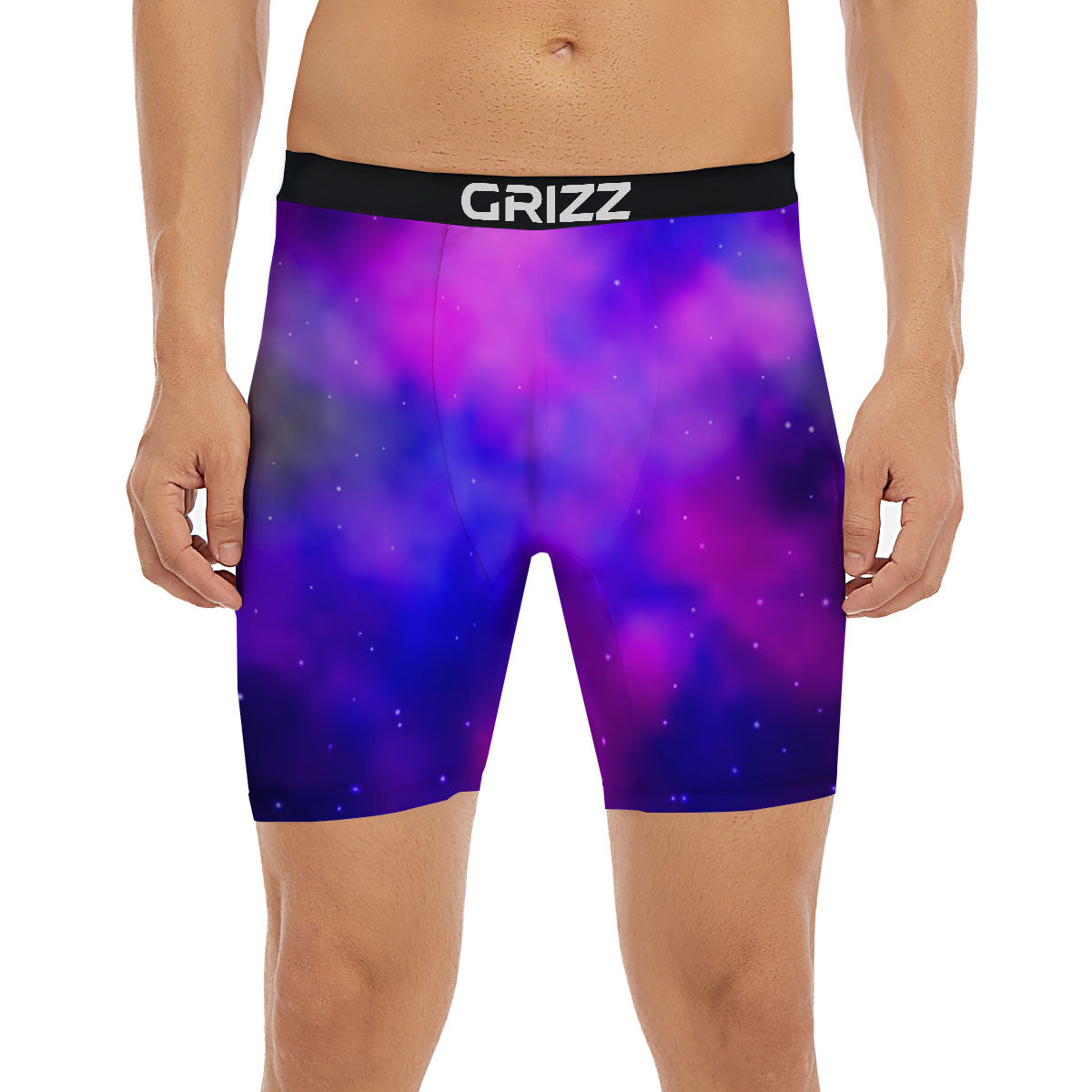 Galaxy Space Purple Nebula Cloud Print Boxer Briefs-grizzshop
