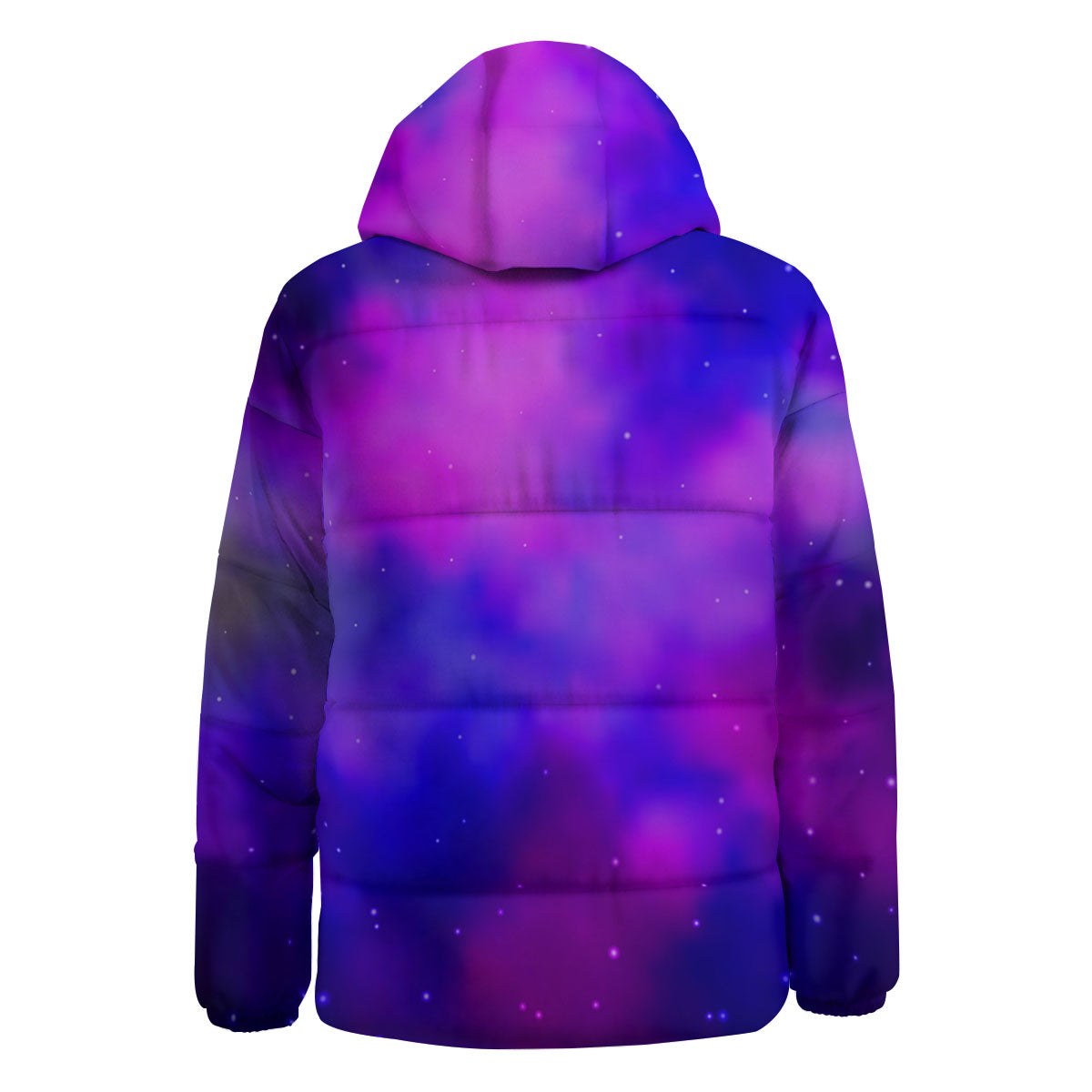 Galaxy Space Purple Nebula Cloud Print Down Jacket-grizzshop