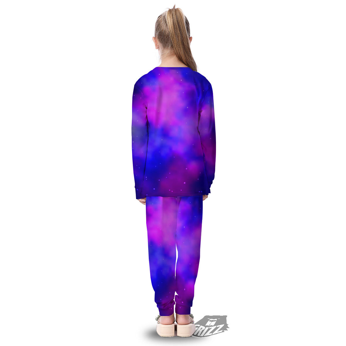 Galaxy Space Purple Nebula Cloud Print Kid's Pajamas-grizzshop