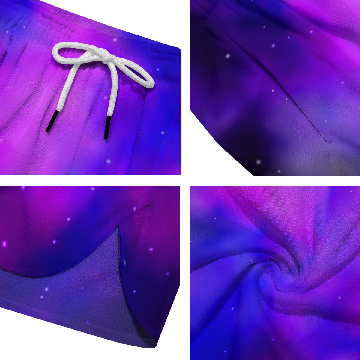 Galaxy Space Purple Nebula Cloud Print Men's Running Shorts-grizzshop