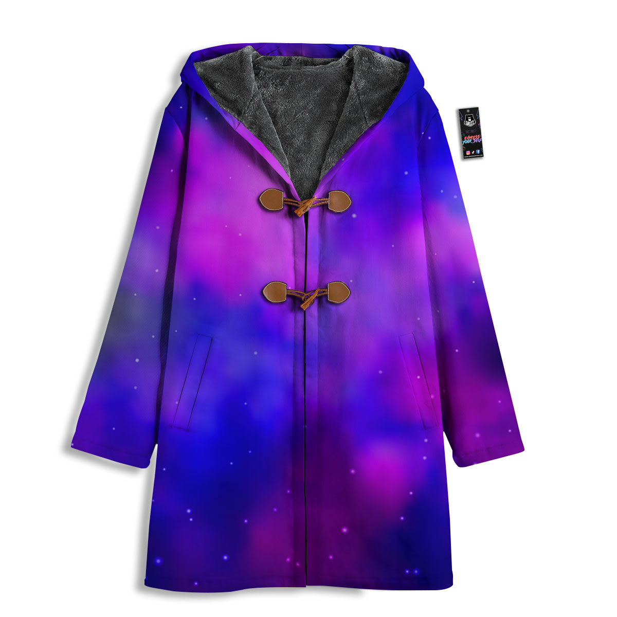 Galaxy Space Purple Nebula Cloud Print Men's Windbreaker Jacket-grizzshop