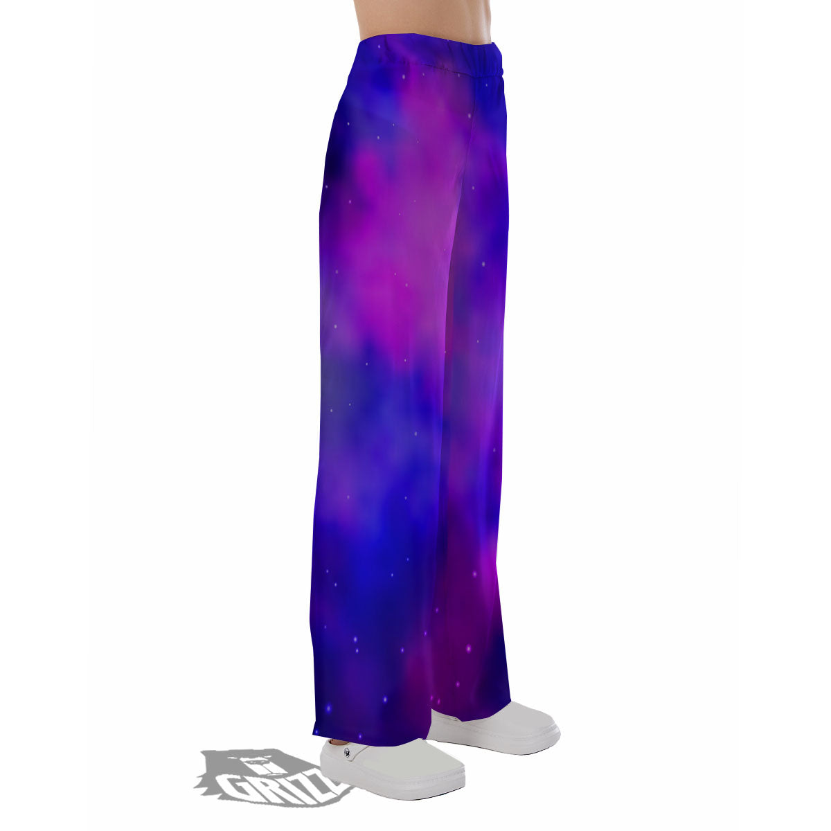 Galaxy Space Purple Nebula Cloud Print Pajama Pants-grizzshop
