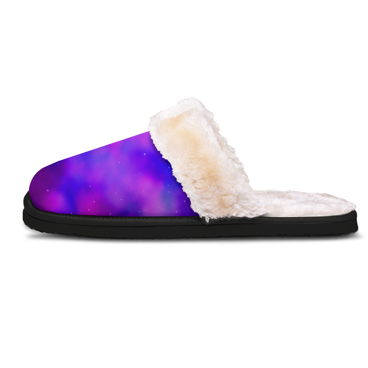 Galaxy Space Purple Nebula Cloud Print Slippers-grizzshop