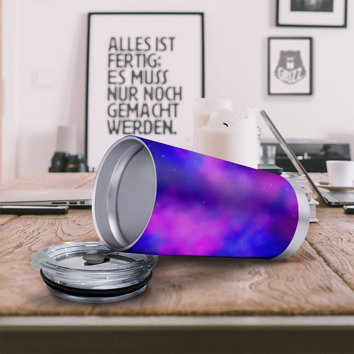 Galaxy Space Purple Nebula Cloud Print Tumbler-grizzshop