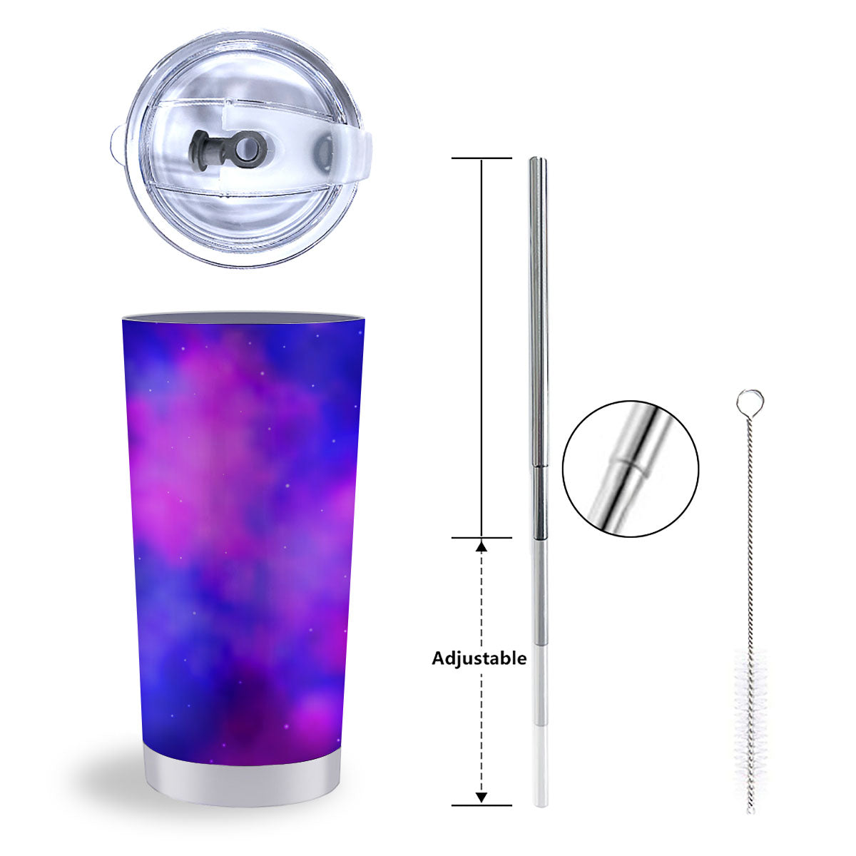 Galaxy Space Purple Nebula Cloud Print Tumbler-grizzshop