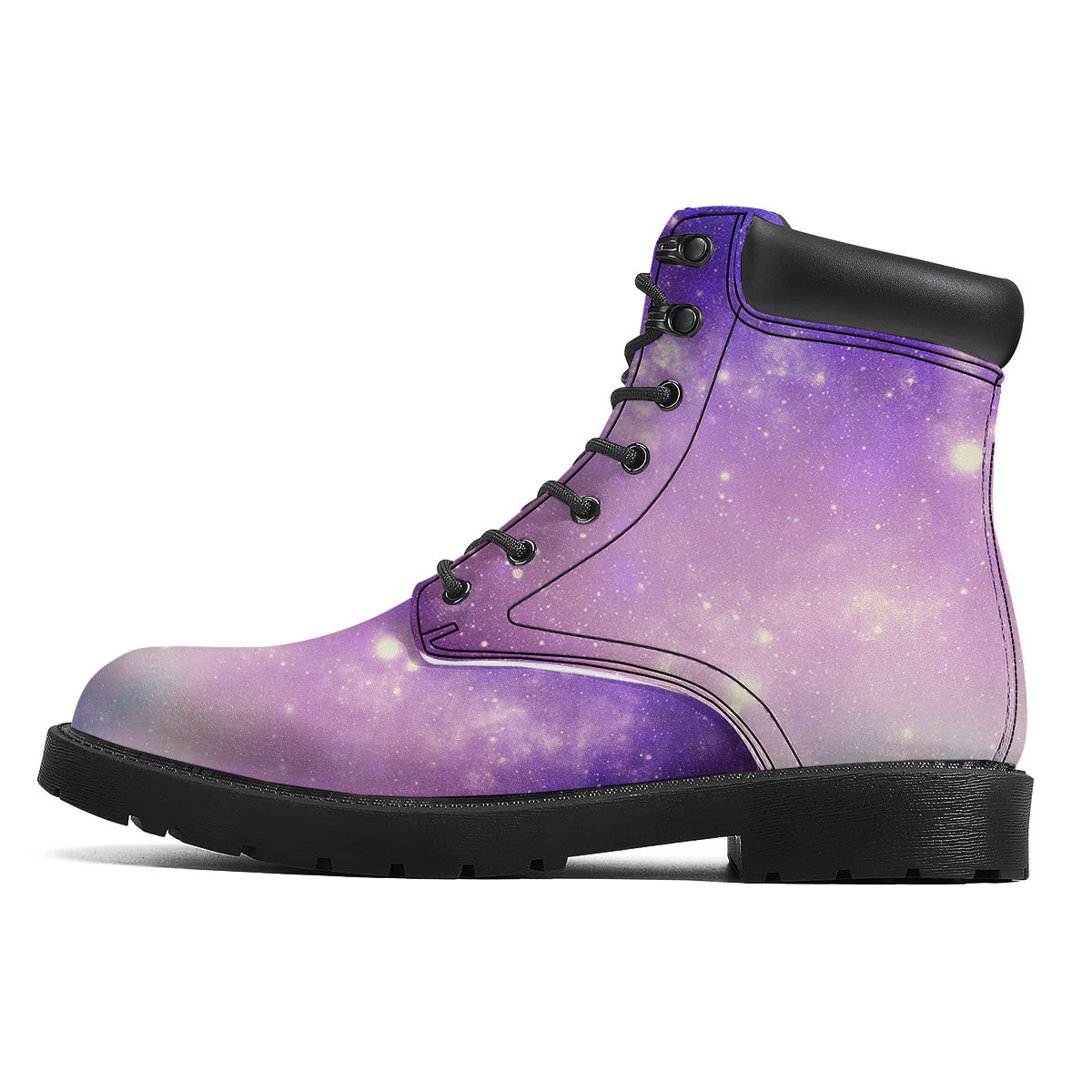 Galaxy Space Purple Stardust Cloud Print Boots-grizzshop