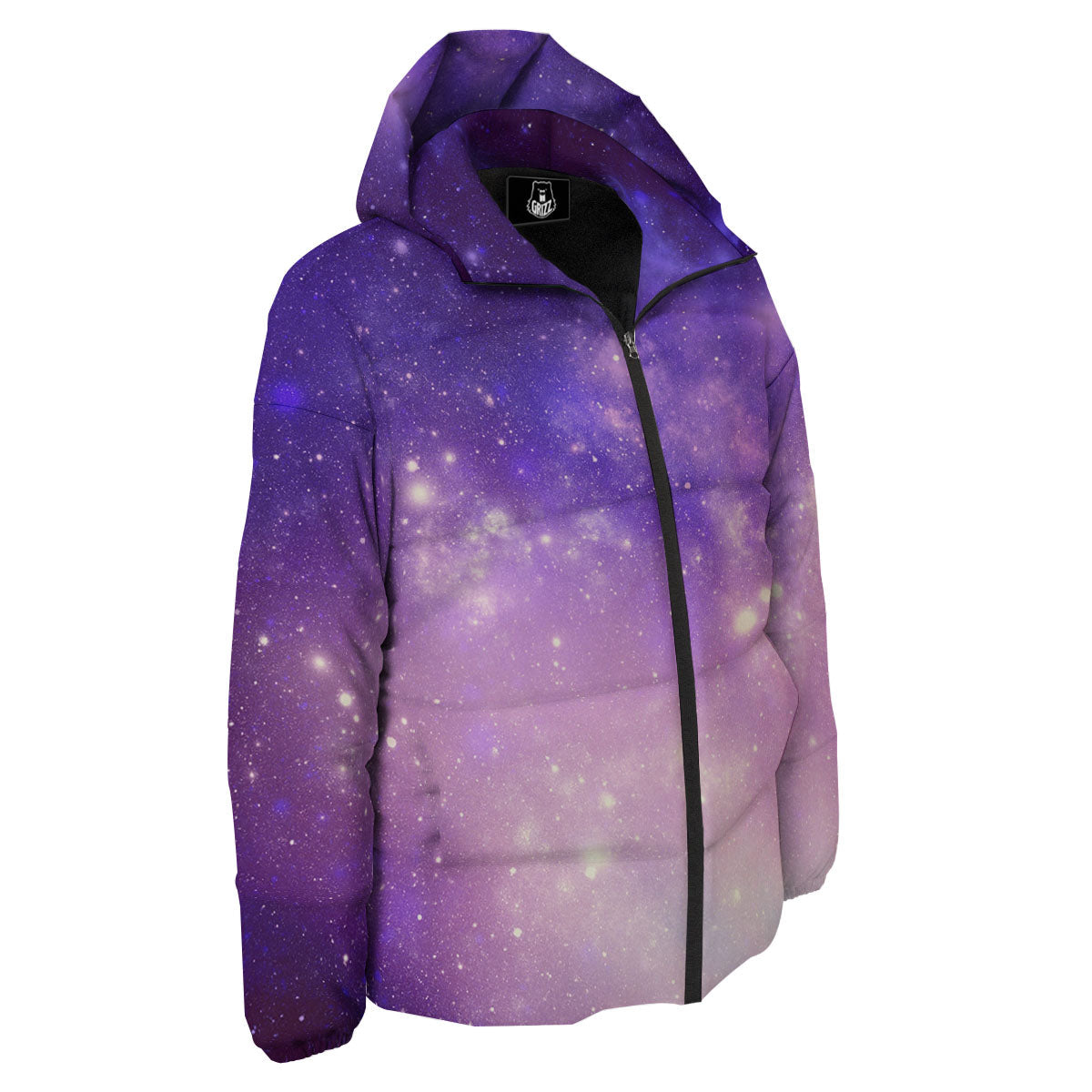 Galaxy Space Purple Stardust Cloud Print Down Jacket-grizzshop