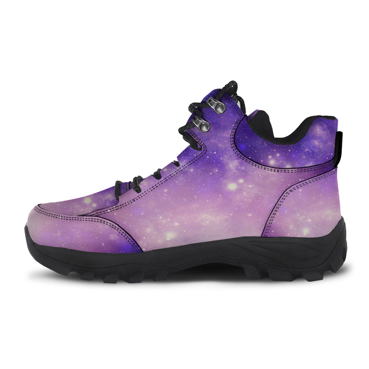 Galaxy Space Purple Stardust Cloud Print Hiking Shoes-grizzshop