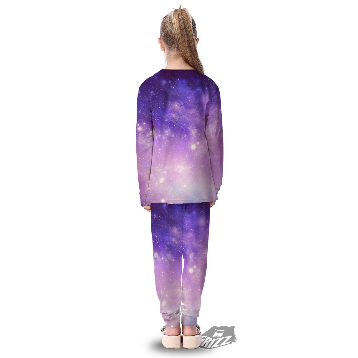 Galaxy Space Purple Stardust Cloud Print Kid's Pajamas-grizzshop