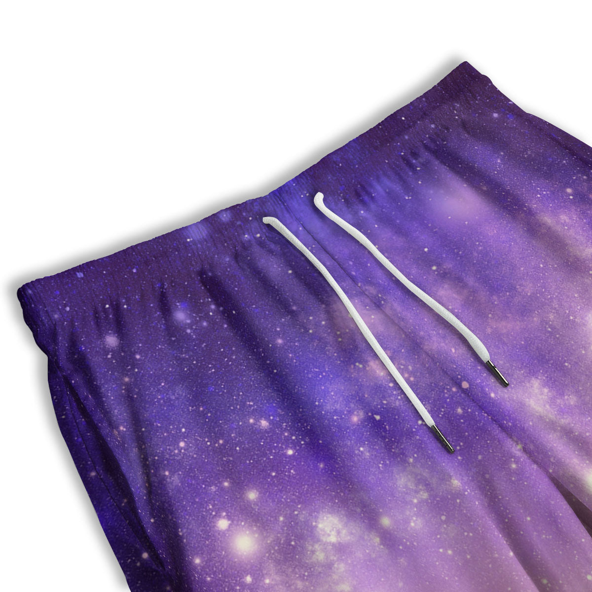 Galaxy Space Purple Stardust Cloud Print Men's Athletic Shorts