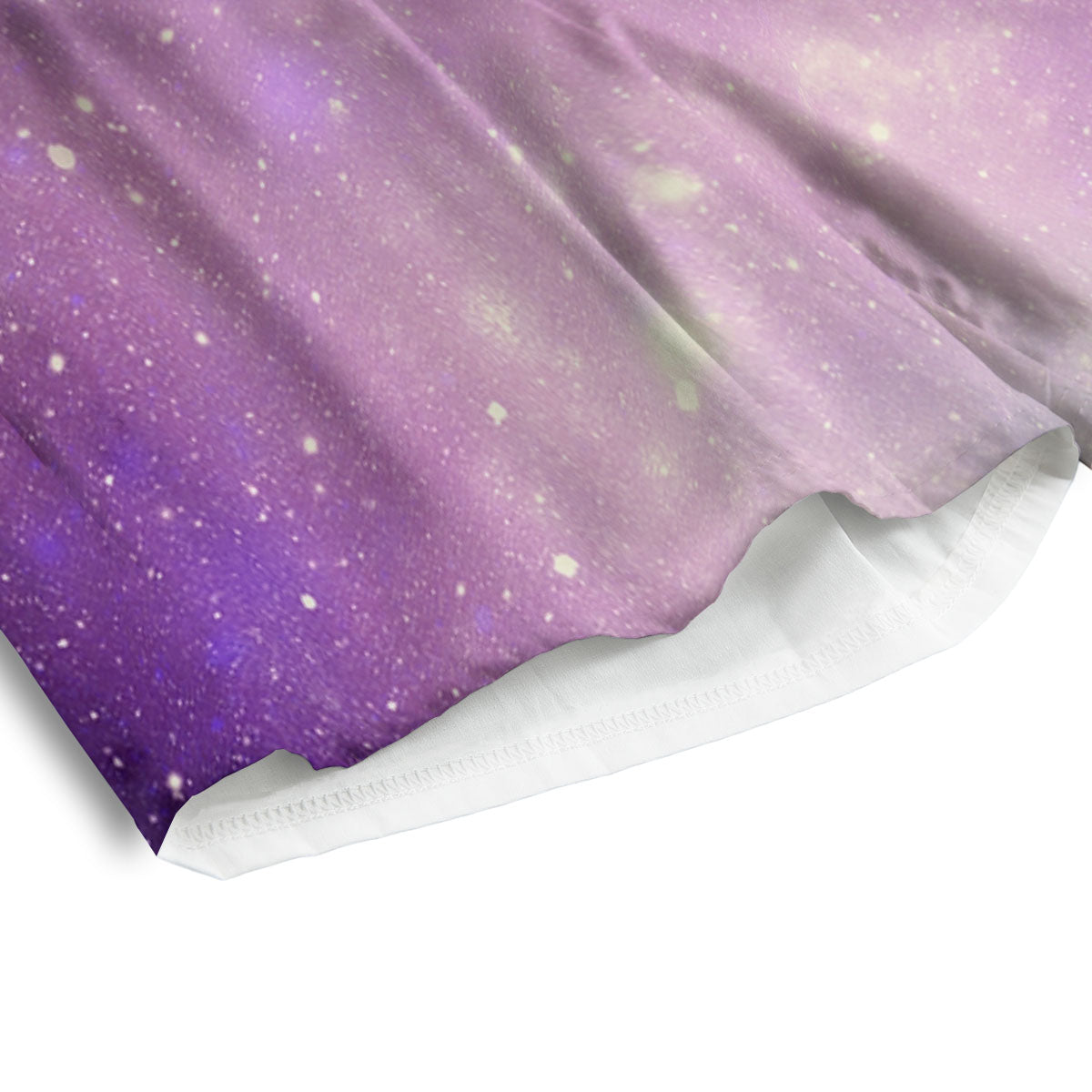Galaxy Space Purple Stardust Cloud Print Men's Athletic Shorts