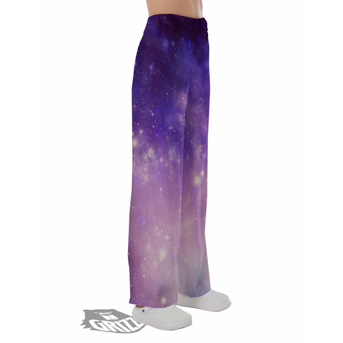 Galaxy Space Purple Stardust Cloud Print Pajama Pants-grizzshop