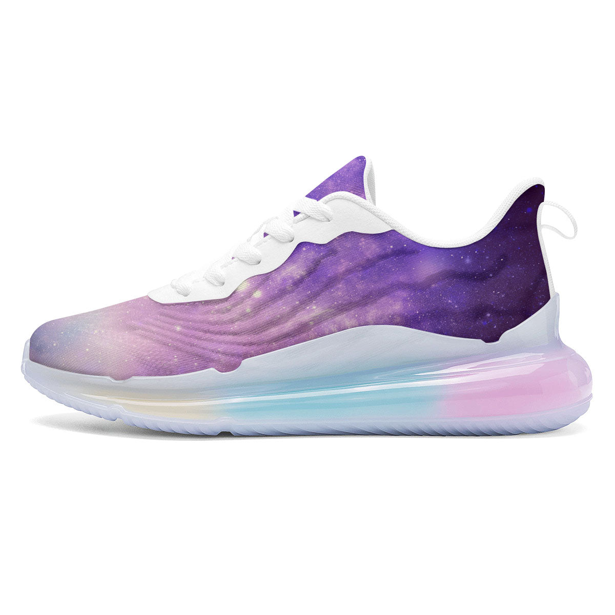 Galaxy Space Purple Stardust Cloud Print Running Sneakers-grizzshop