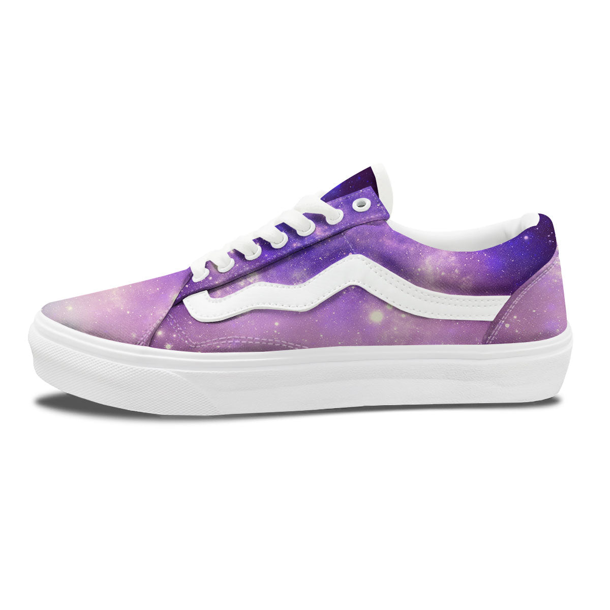Galaxy Space Purple Stardust Cloud Print Skate Shoes-grizzshop