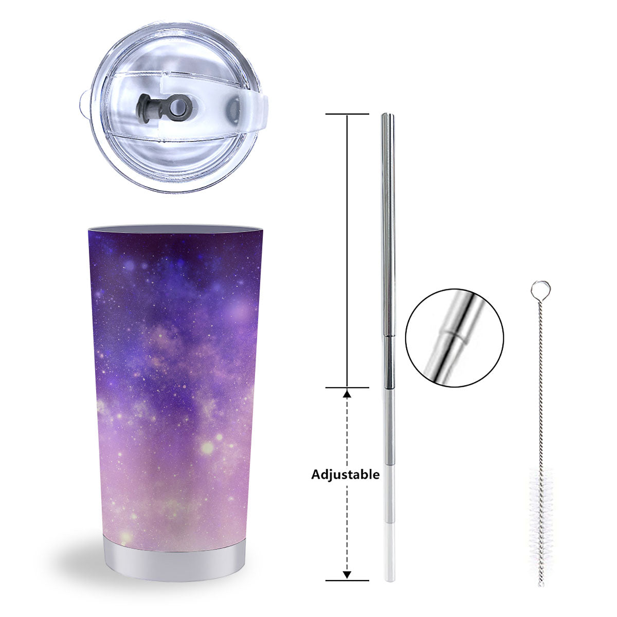 Galaxy Space Purple Stardust Cloud Print Tumbler-grizzshop