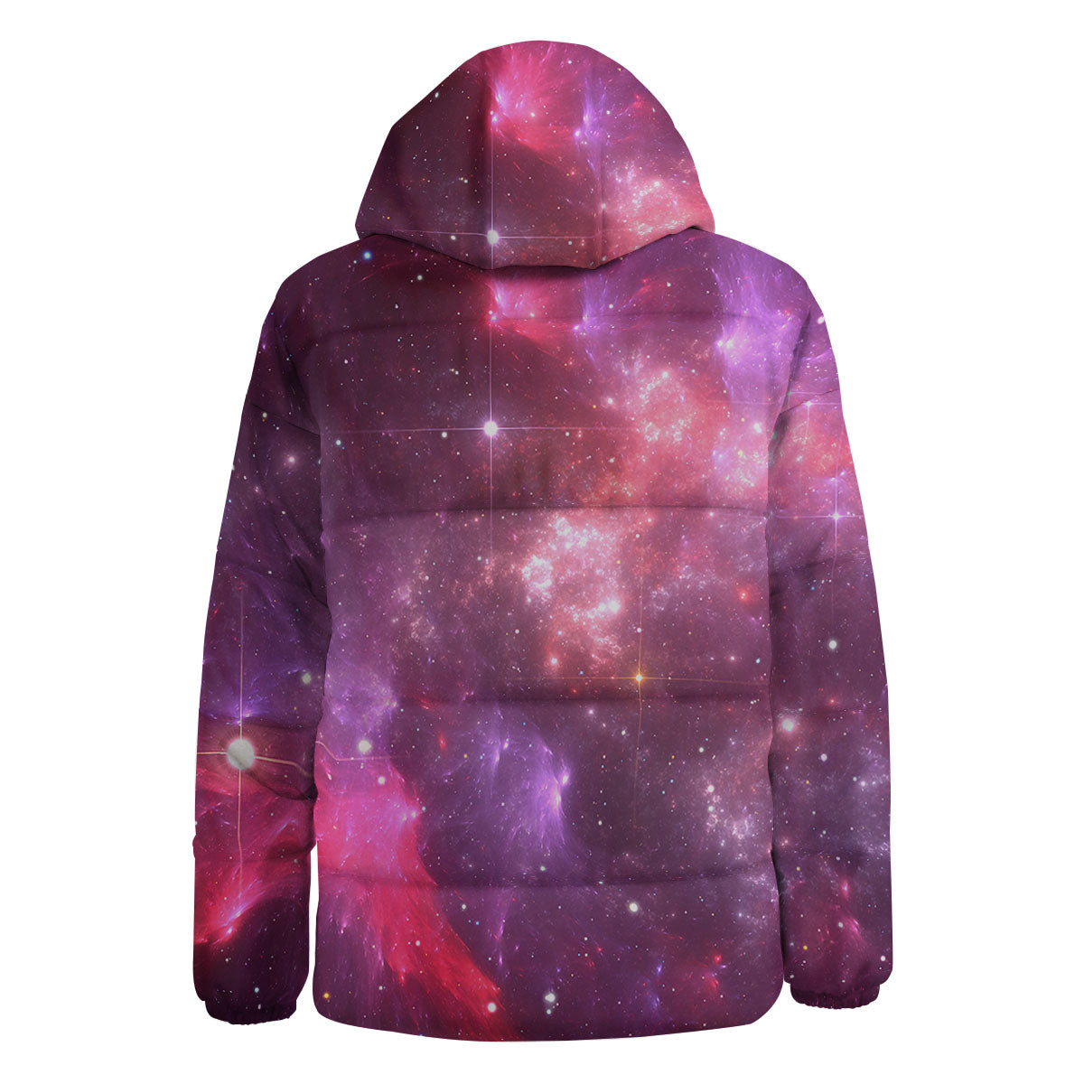 Galaxy Space Purple Starfield Print Down Jacket-grizzshop
