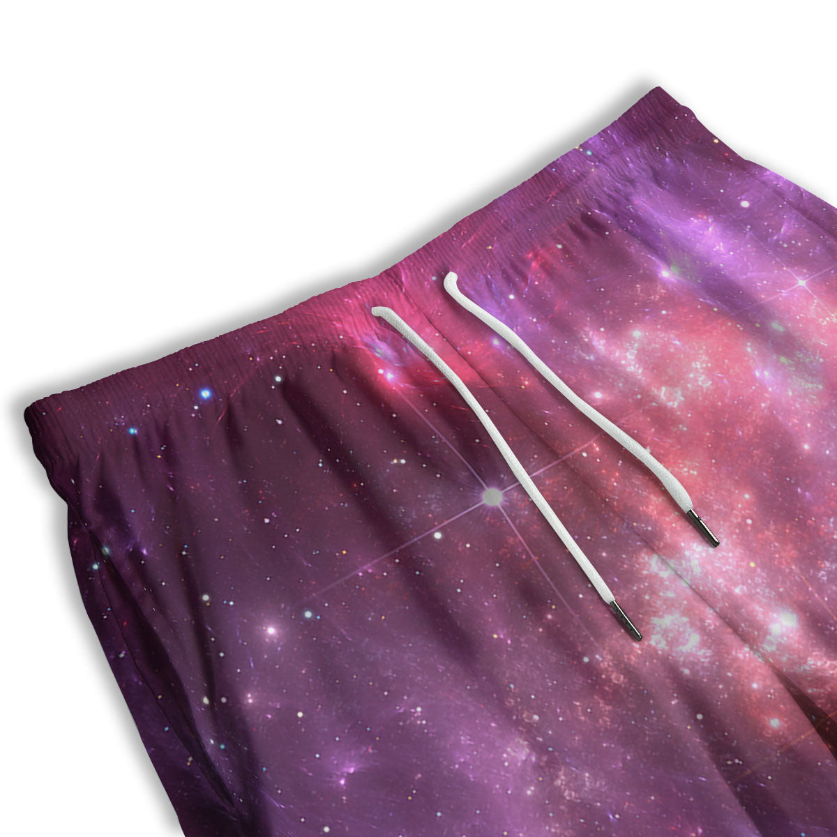 Galaxy Space Purple Starfield Print Men's Athletic Shorts