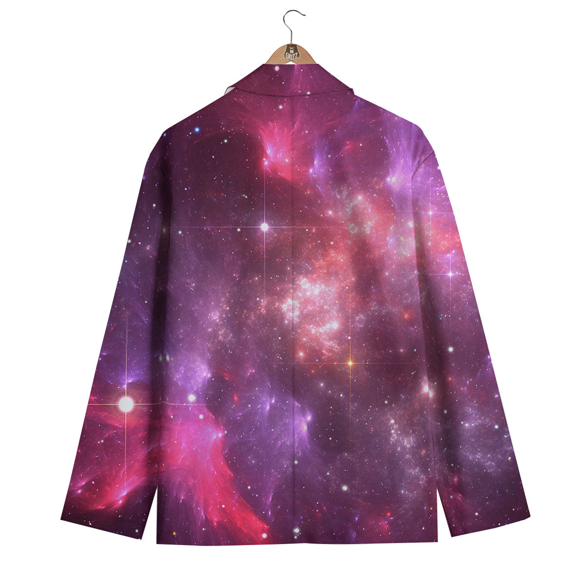 Galaxy Space Purple Starfield Print Men's Blazer-grizzshop