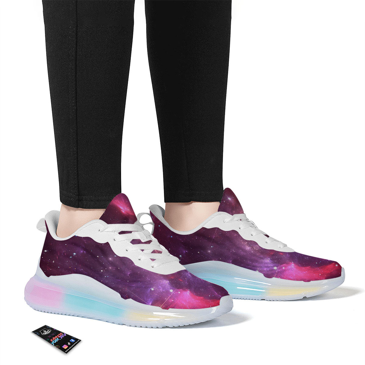Galaxy Space Purple Starfield Print Running Sneakers-grizzshop
