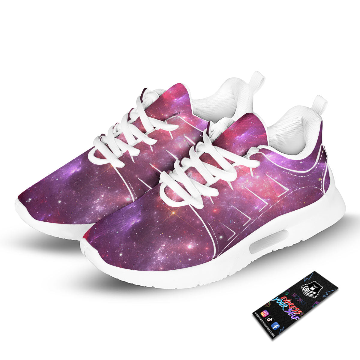 Galaxy Space Purple Starfield Print Tennis Shoes-grizzshop