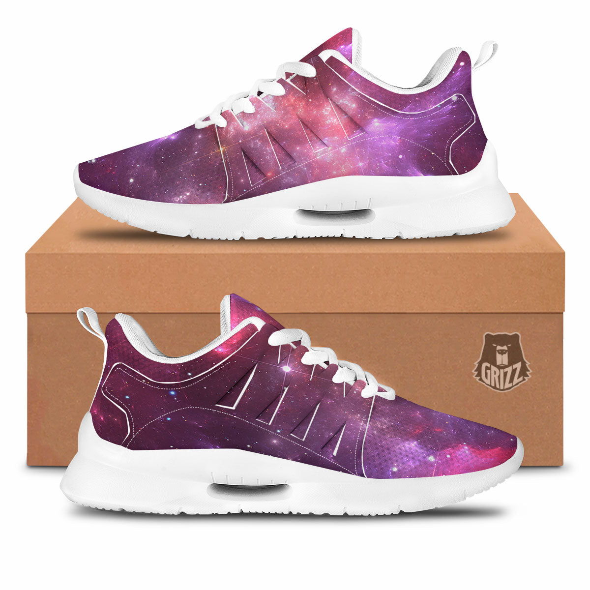 Galaxy Space Purple Starfield Print Tennis Shoes-grizzshop