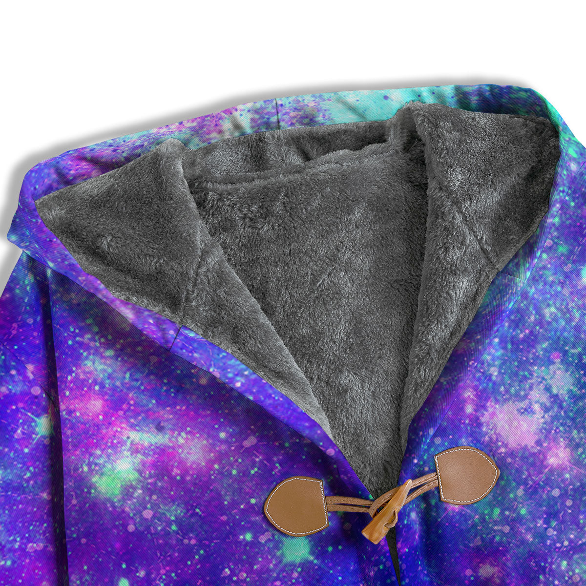 Galaxy Space Purple Turquoise Print Men's Windbreaker Jacket-grizzshop